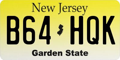 NJ license plate B64HQK