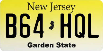 NJ license plate B64HQL