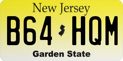 NJ license plate B64HQM