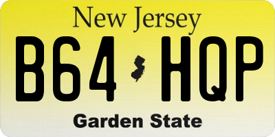 NJ license plate B64HQP