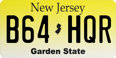 NJ license plate B64HQR