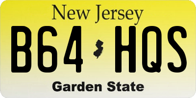 NJ license plate B64HQS