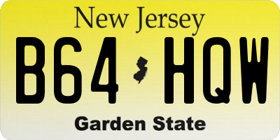 NJ license plate B64HQW