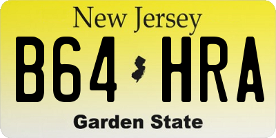 NJ license plate B64HRA