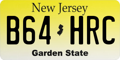 NJ license plate B64HRC