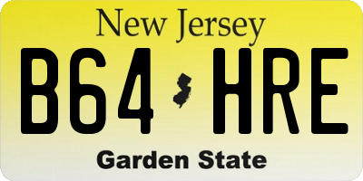 NJ license plate B64HRE
