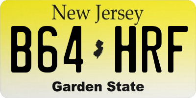 NJ license plate B64HRF