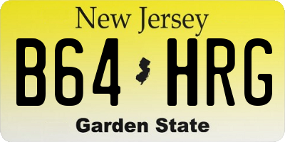 NJ license plate B64HRG