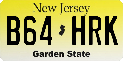 NJ license plate B64HRK