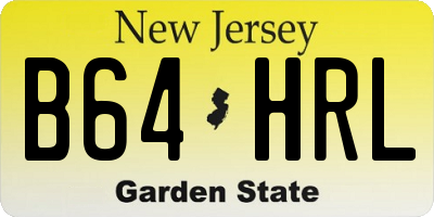 NJ license plate B64HRL