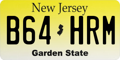NJ license plate B64HRM