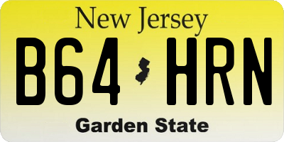 NJ license plate B64HRN