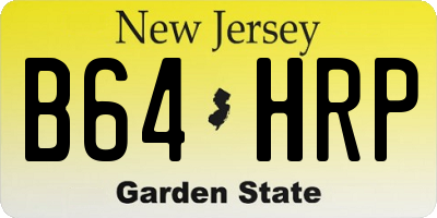 NJ license plate B64HRP