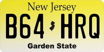NJ license plate B64HRQ