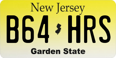NJ license plate B64HRS