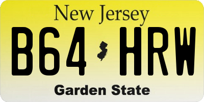 NJ license plate B64HRW