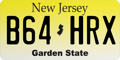 NJ license plate B64HRX