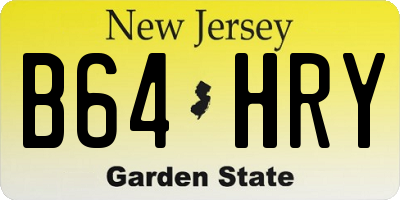 NJ license plate B64HRY