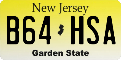 NJ license plate B64HSA