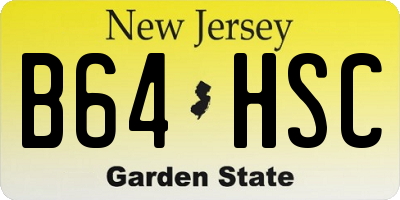 NJ license plate B64HSC