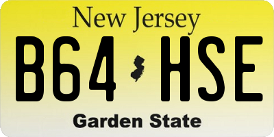 NJ license plate B64HSE