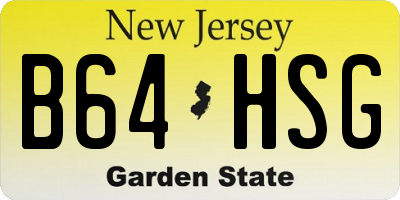 NJ license plate B64HSG