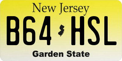 NJ license plate B64HSL