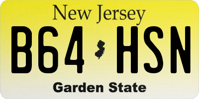 NJ license plate B64HSN