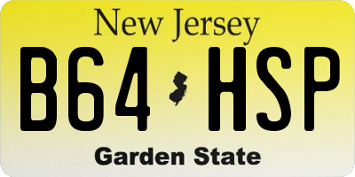 NJ license plate B64HSP