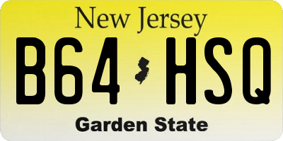 NJ license plate B64HSQ