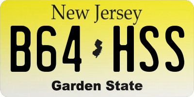 NJ license plate B64HSS