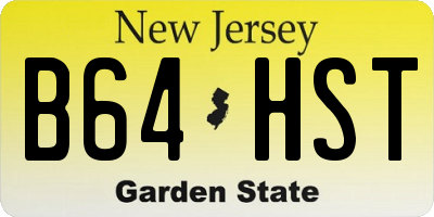 NJ license plate B64HST