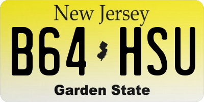 NJ license plate B64HSU