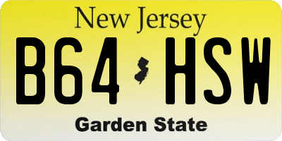 NJ license plate B64HSW