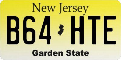 NJ license plate B64HTE