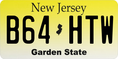 NJ license plate B64HTW