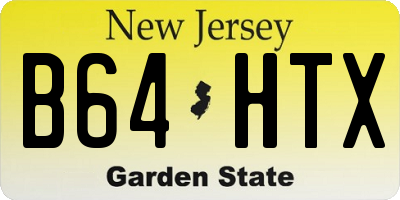 NJ license plate B64HTX