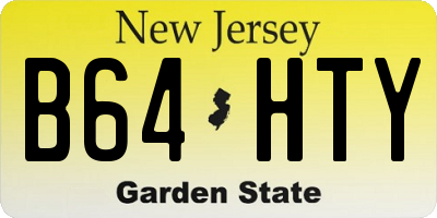 NJ license plate B64HTY