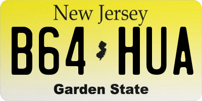 NJ license plate B64HUA