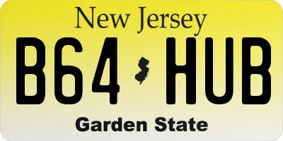 NJ license plate B64HUB