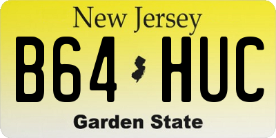 NJ license plate B64HUC