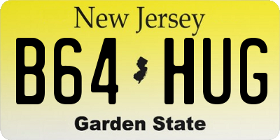 NJ license plate B64HUG