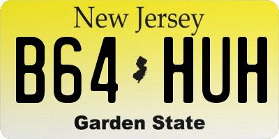 NJ license plate B64HUH