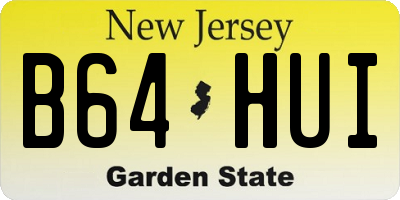 NJ license plate B64HUI