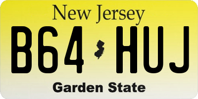 NJ license plate B64HUJ