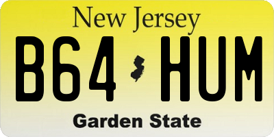 NJ license plate B64HUM