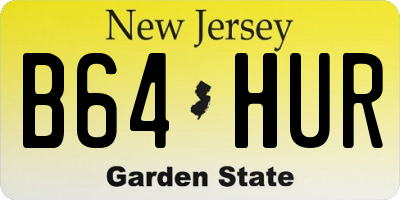 NJ license plate B64HUR