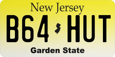 NJ license plate B64HUT