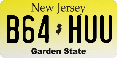 NJ license plate B64HUU