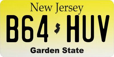 NJ license plate B64HUV